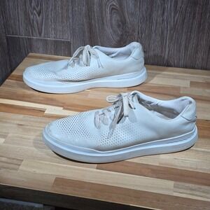Cole‎ Haan Grand Series Laser Perforated Leather Sneakers 12M White Mens